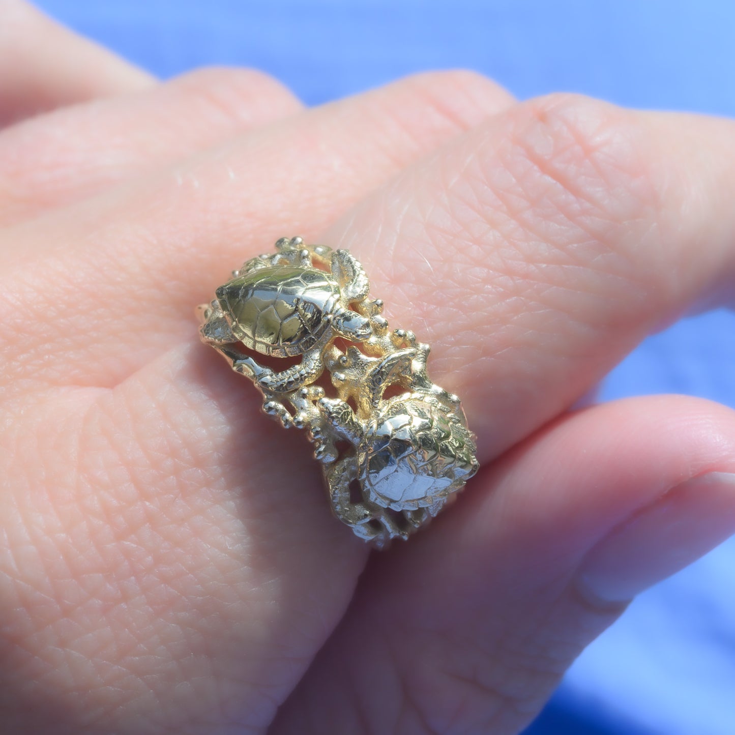 RESERVED 14K Gold Turtle Ring