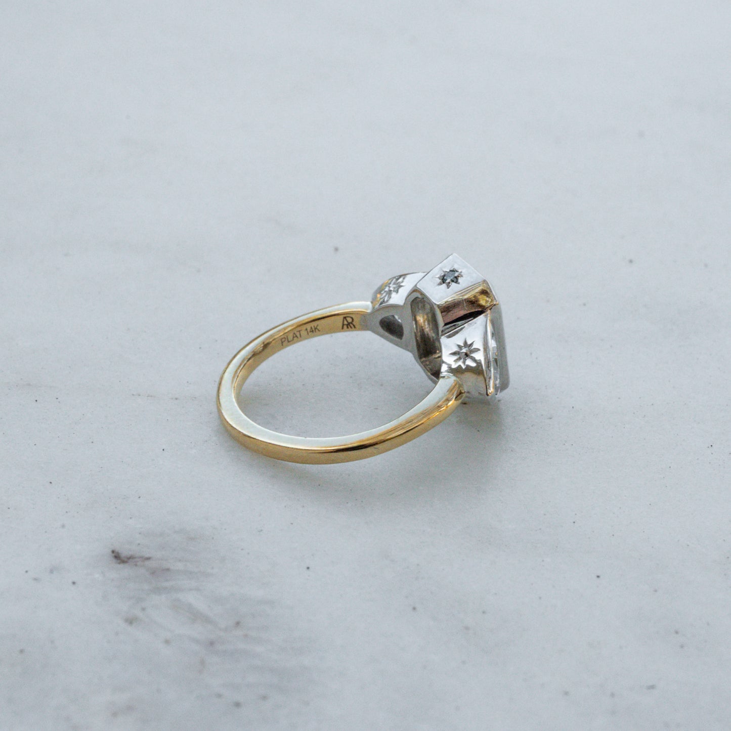 RESERVED 14K and PLAT 4ct Engagement Ring