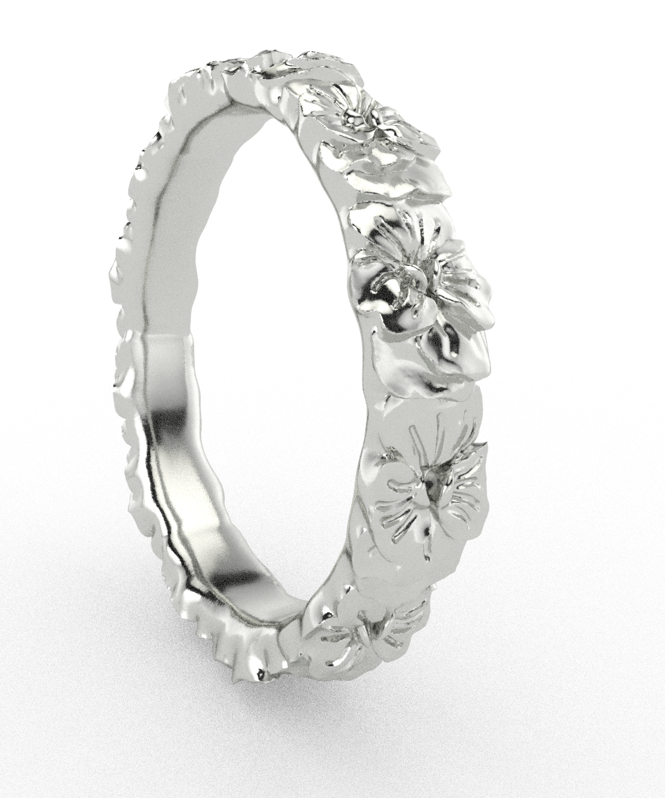 RESERVED Custom Platinum Wedding Band Size 6