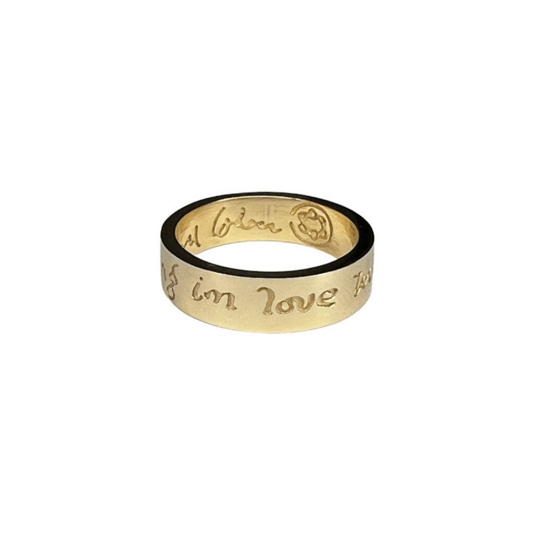 Bespoke Handwriting Ring in Solid 14k Gold or Silver, Actual Handwriting Band Ring, Eternity Ring, Wedding Band, Memorial Ring