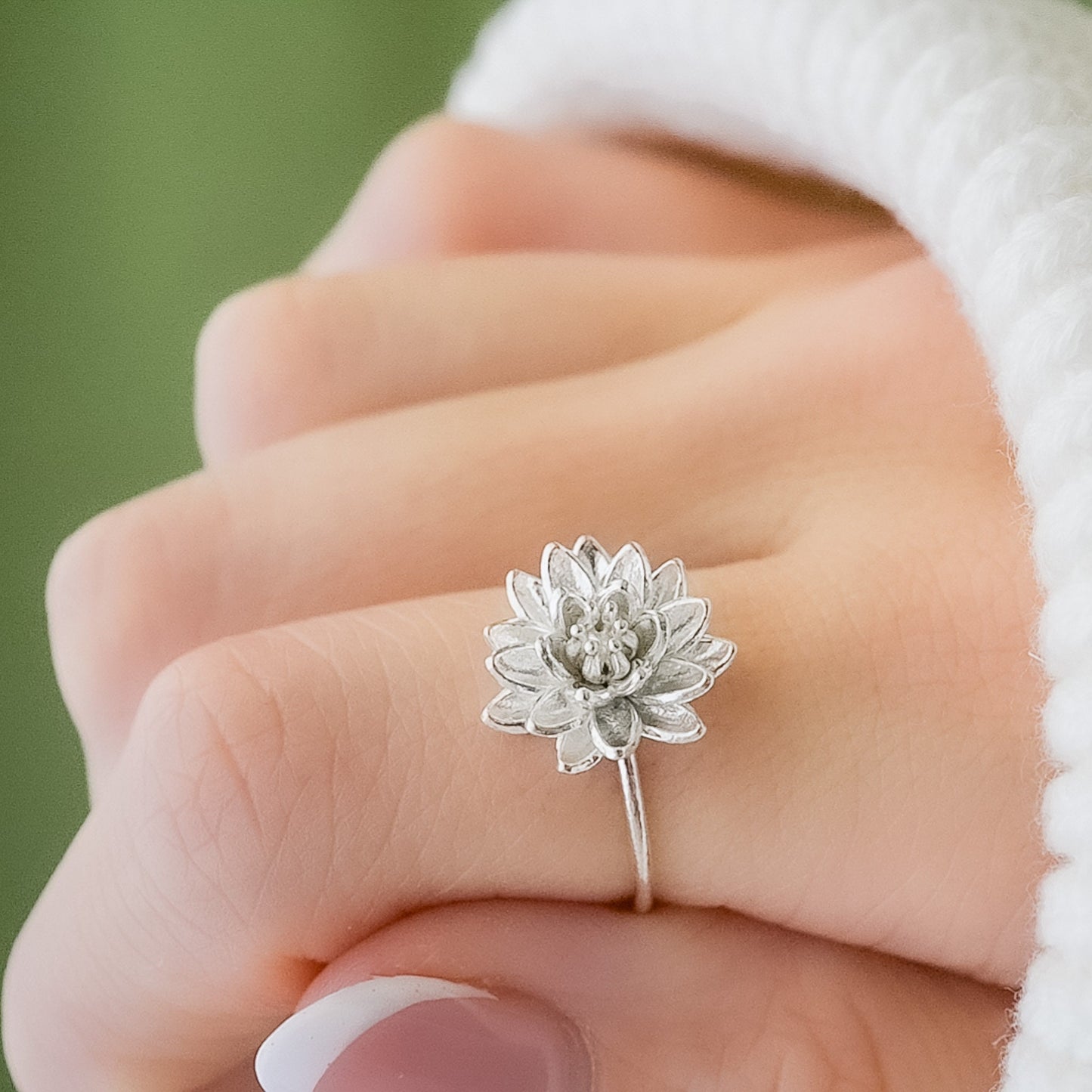 Water Lily Ring - Solid Silver or 14K Gold Plate, A Captivating Symbol of Elegance and Enlightenment
