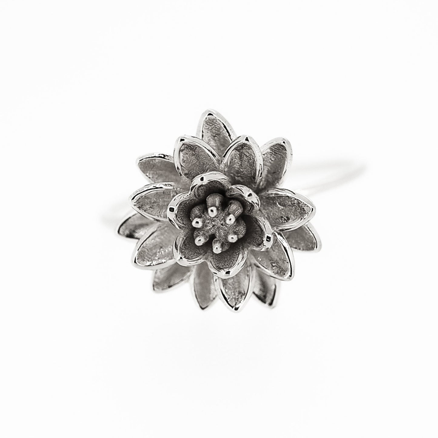 Water Lily Ring - Solid Silver or 14K Gold Plate, A Captivating Symbol of Elegance and Enlightenment