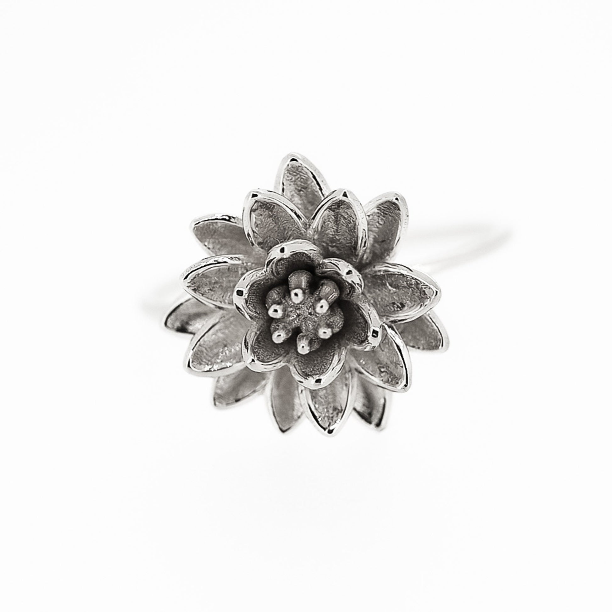 Water Lily Ring - Solid Silver or 14K Gold Plate, A Captivating Symbol of Elegance and Enlightenment