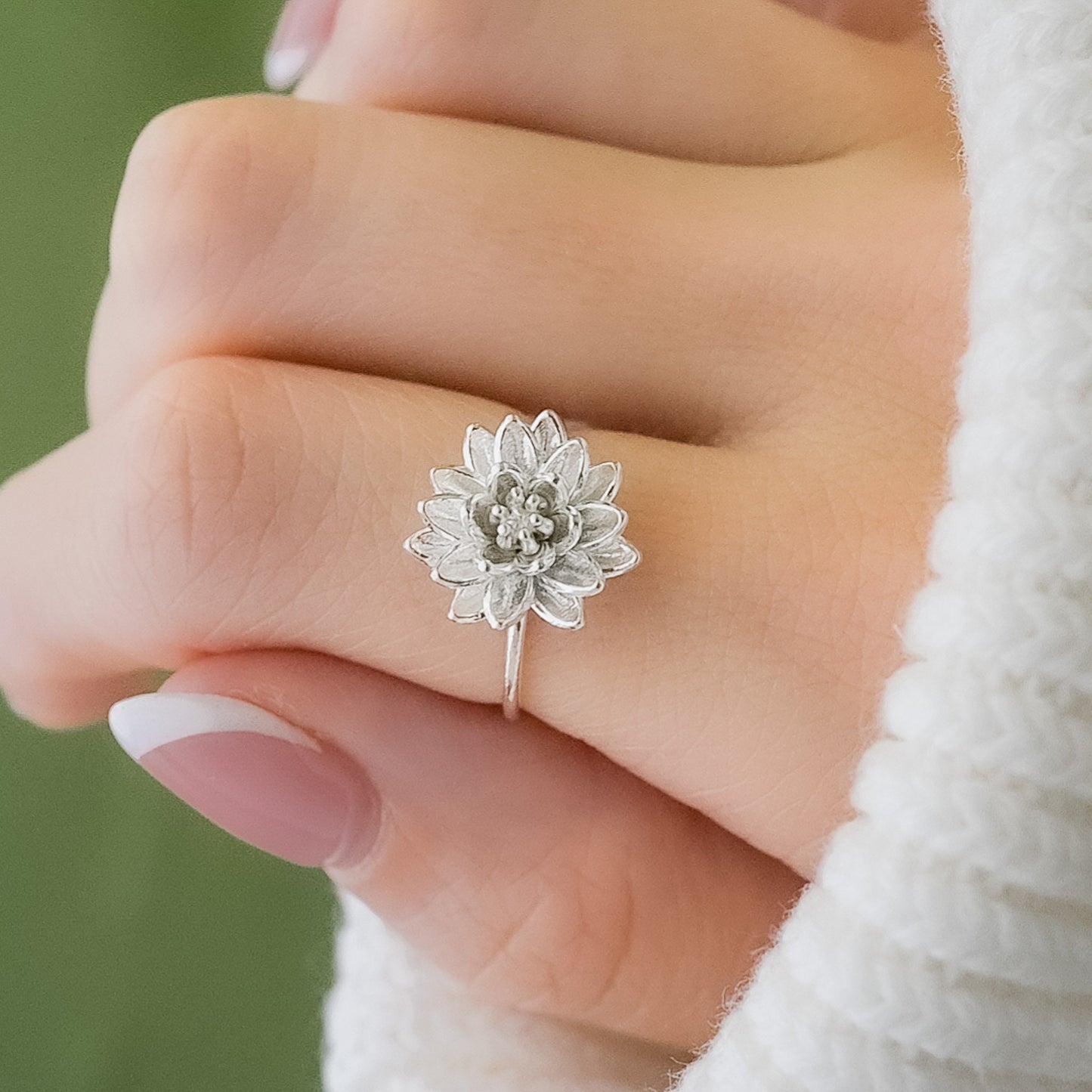 Water Lily Ring - Solid Silver or 14K Gold Plate, A Captivating Symbol of Elegance and Enlightenment