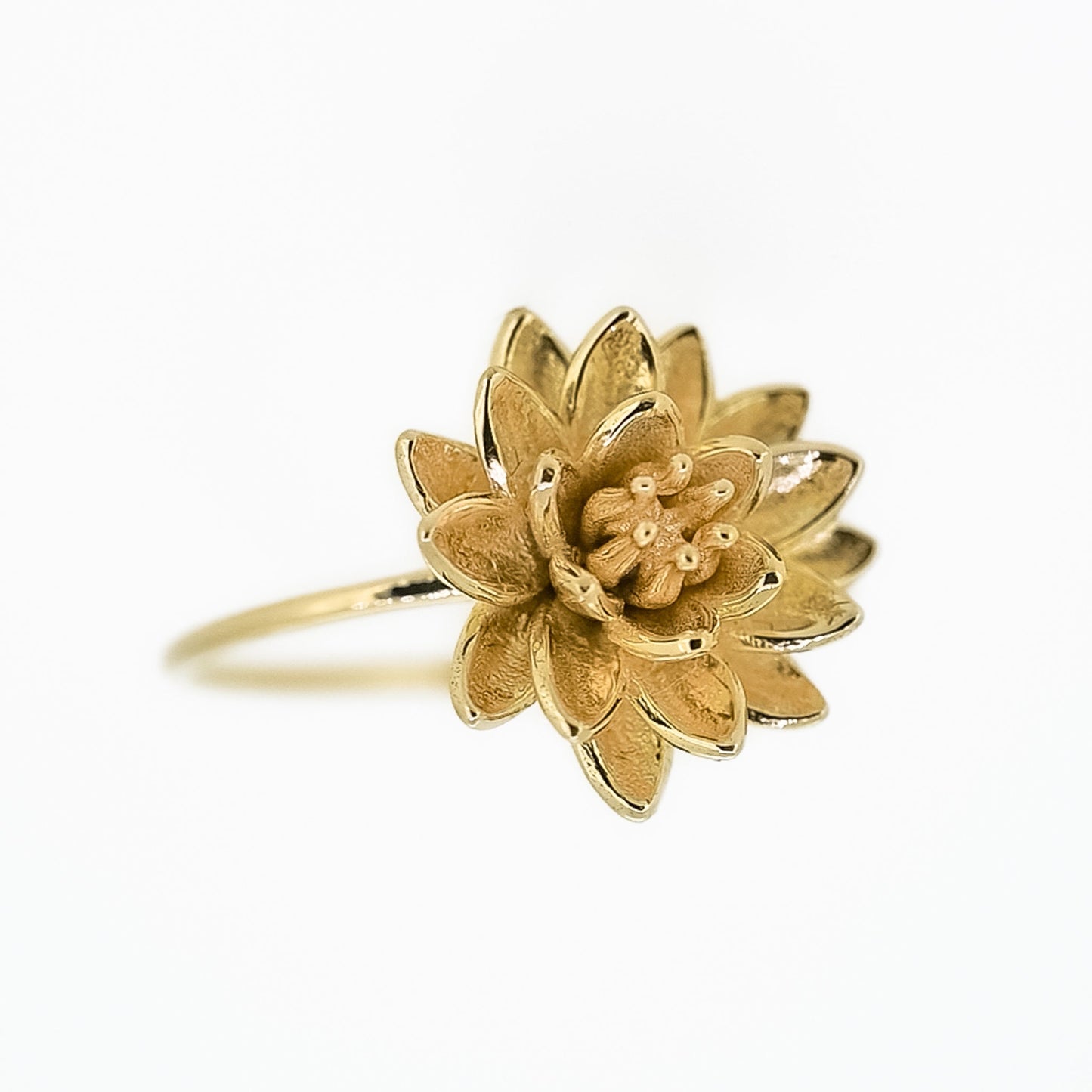 Water Lily Ring - Solid Silver or 14K Gold Plate, A Captivating Symbol of Elegance and Enlightenment