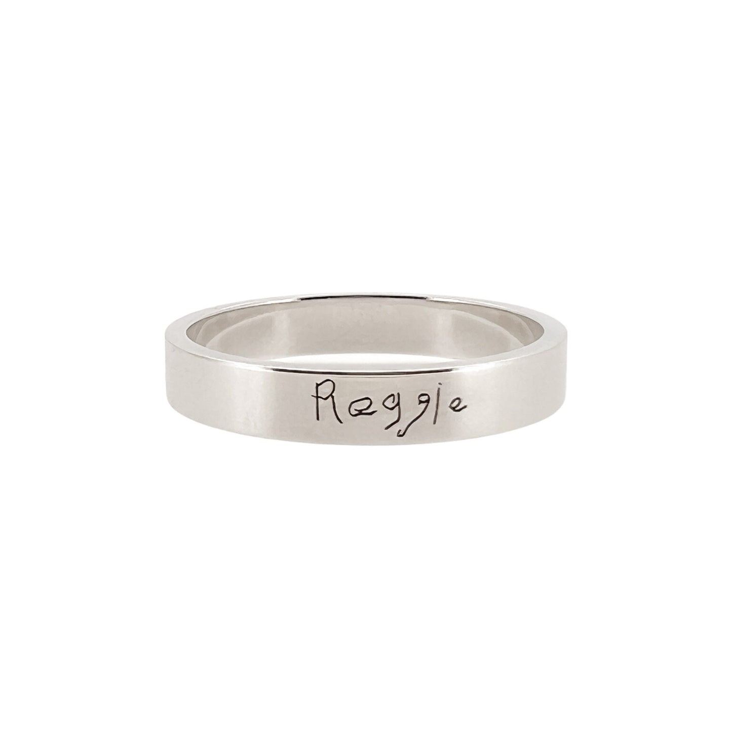 Bespoke Handwriting Ring in Solid 14k Gold or Silver, Actual Handwriting Band Ring, Eternity Ring, Wedding Band, Memorial Ring