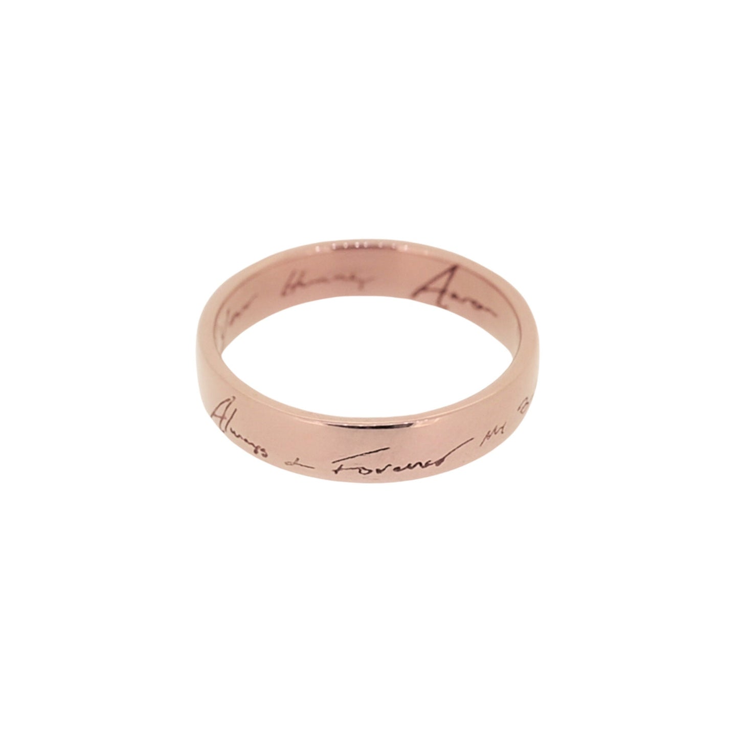 Bespoke Handwriting Ring in Solid 14k Gold or Silver, Actual Handwriting Band Ring, Eternity Ring, Wedding Band, Memorial Ring