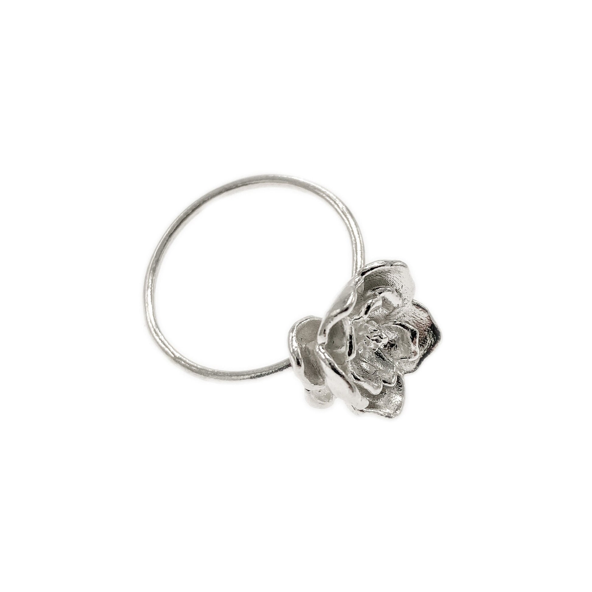 Dainty Magnolia Ring in Solid Silver and 14K Gold Plate