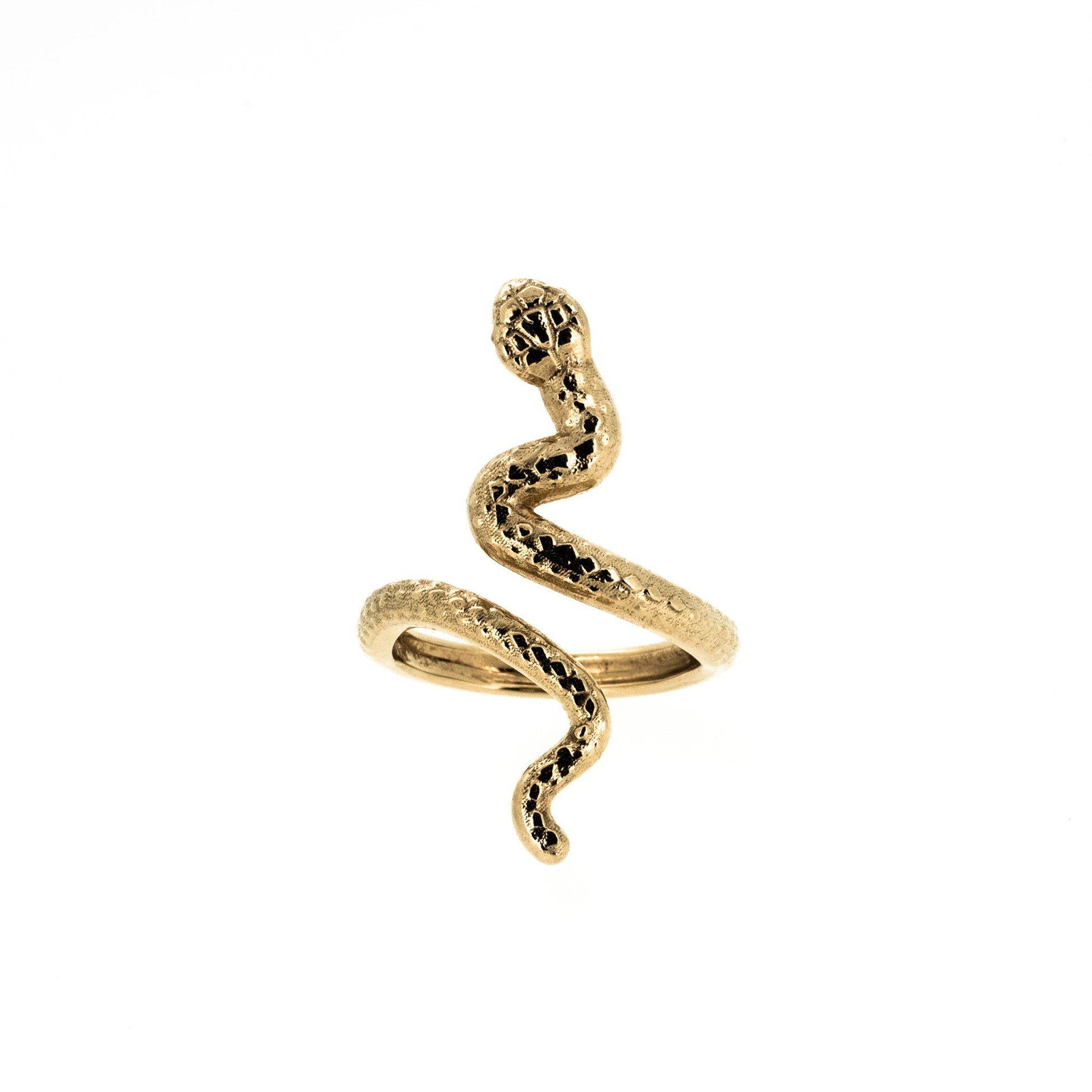 Snake Ring in Solid Silver or 14K Gold Plate