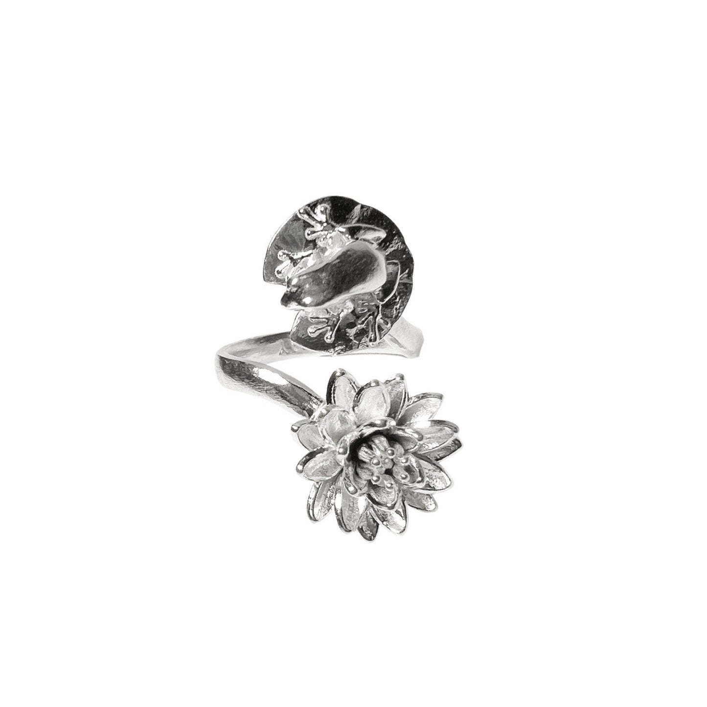 Princess Frog Ring in Adjustable Statement Ring in 14K Gold Plate