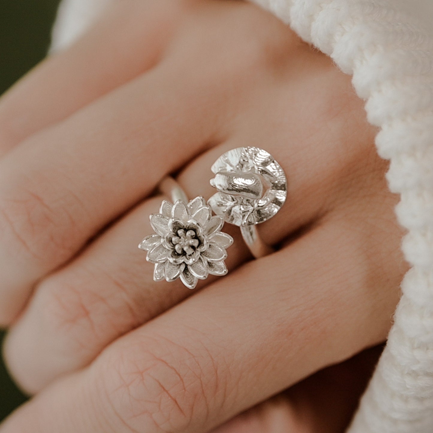Princess Frog Ring in Adjustable Statement Ring in 14K Gold Plate