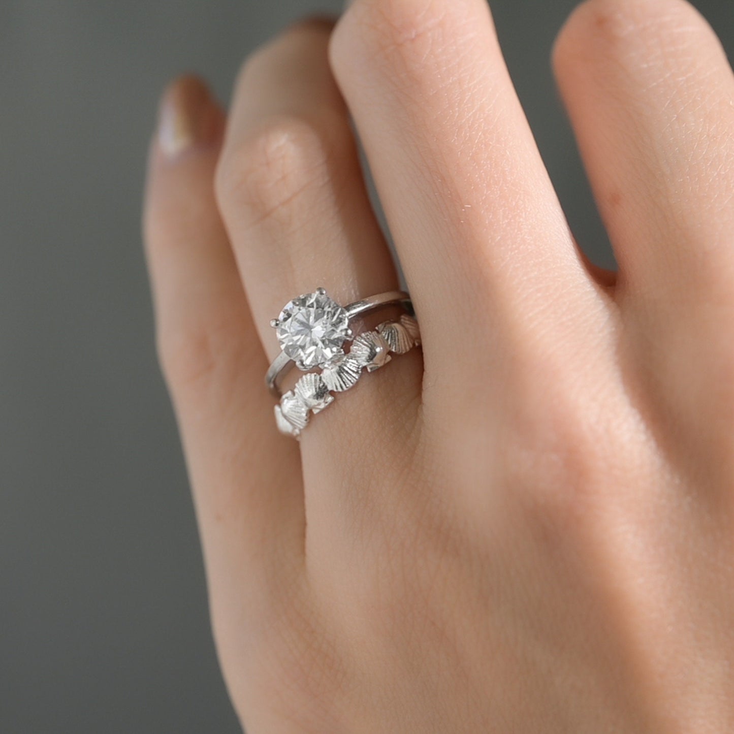 Dainty Seashell Ring • Solid Gold Shell Ring