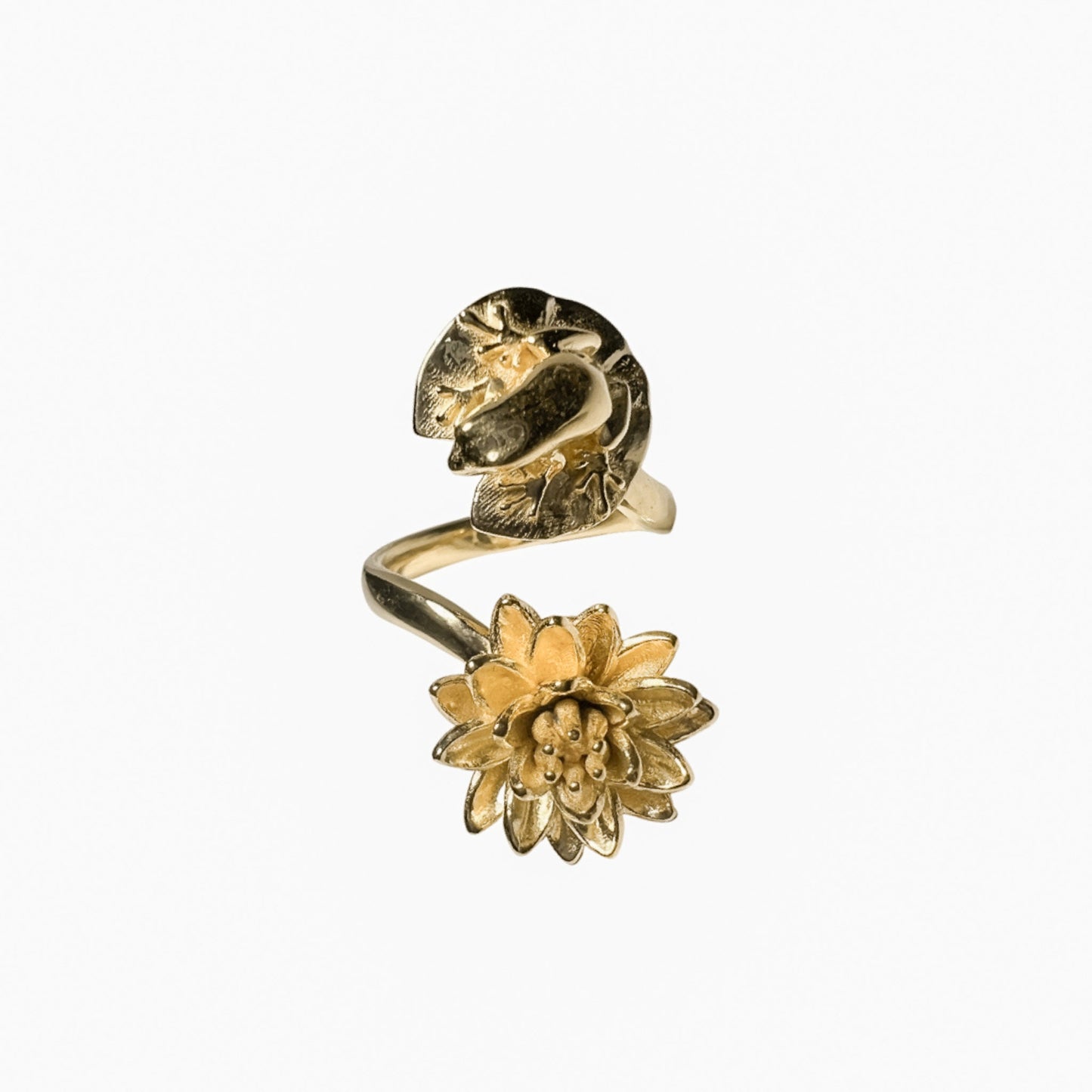 Princess Frog Ring in Adjustable Statement Ring in 14K Gold Plate
