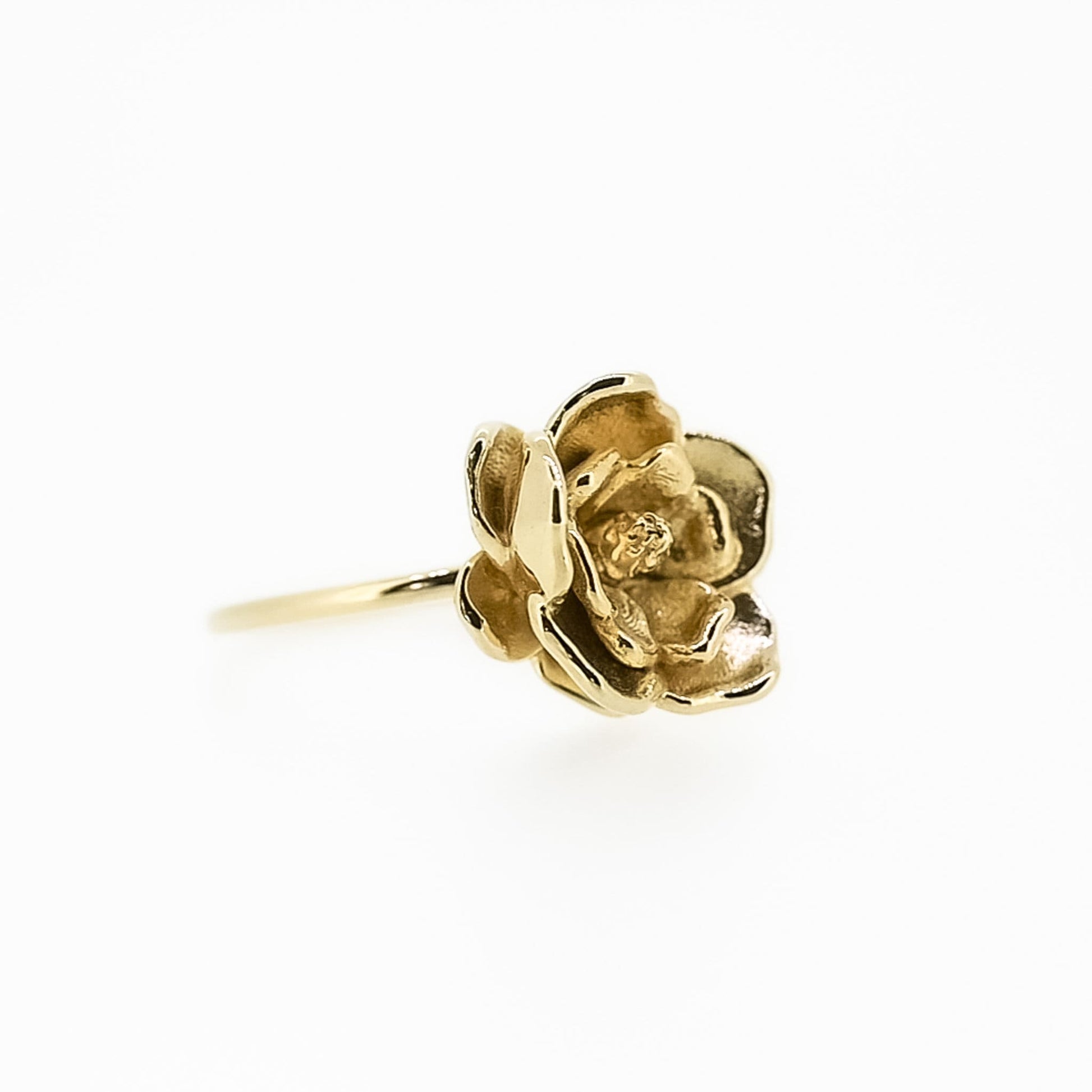 Dainty Magnolia Ring in Solid Silver and 14K Gold Plate