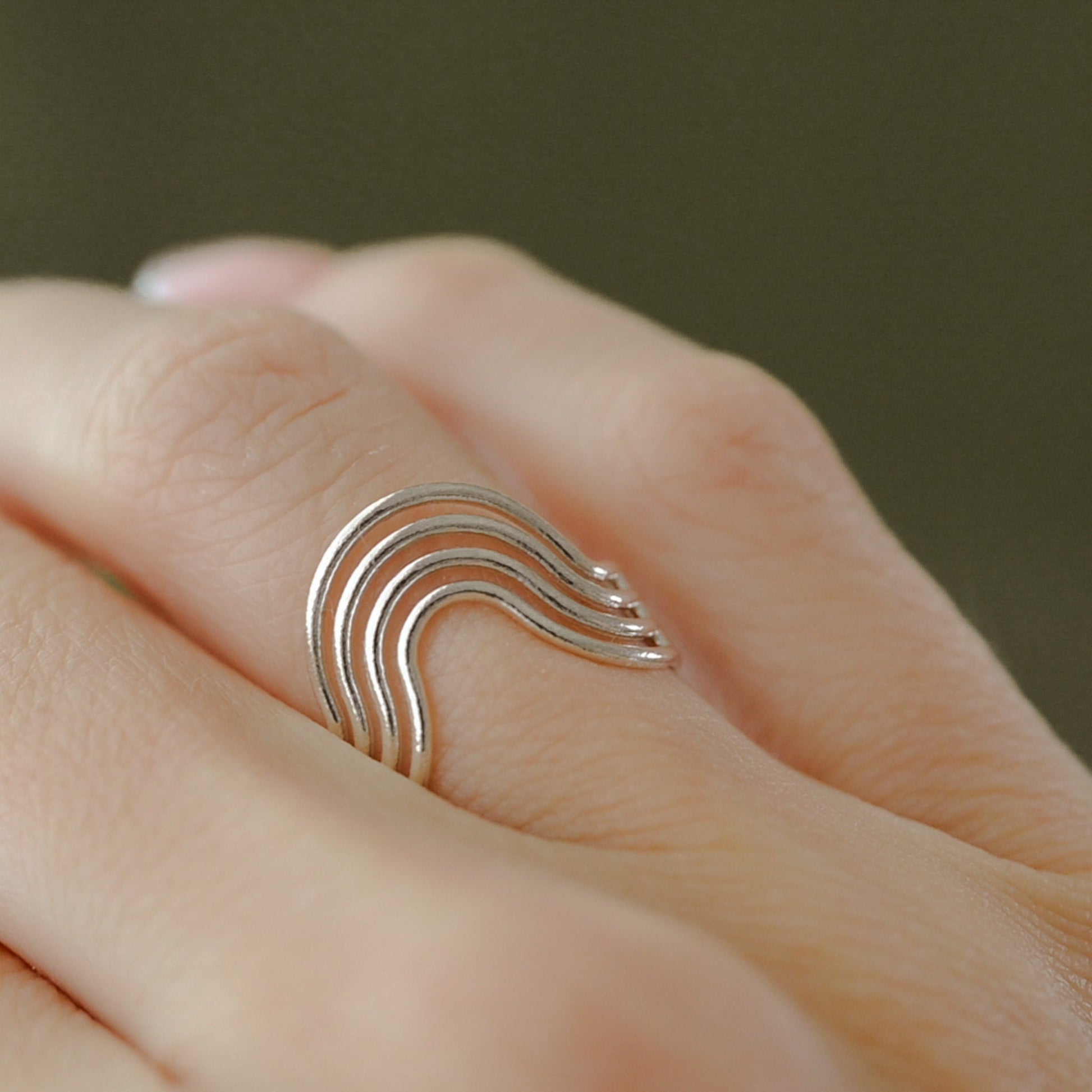 Rainbow Ring, Pride Ring, Silver or 14K Gold Plate