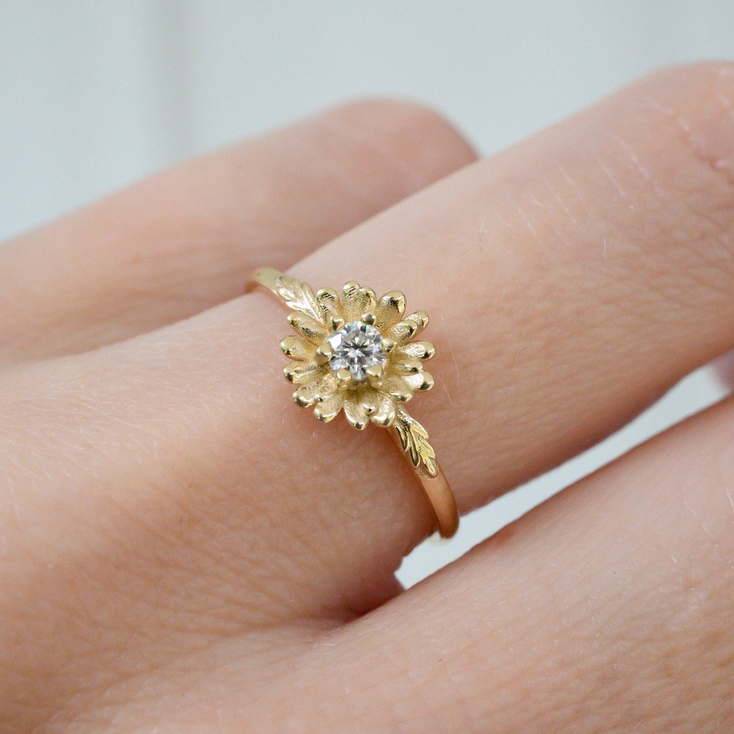 Daisy Moissanite Ring, Size 6