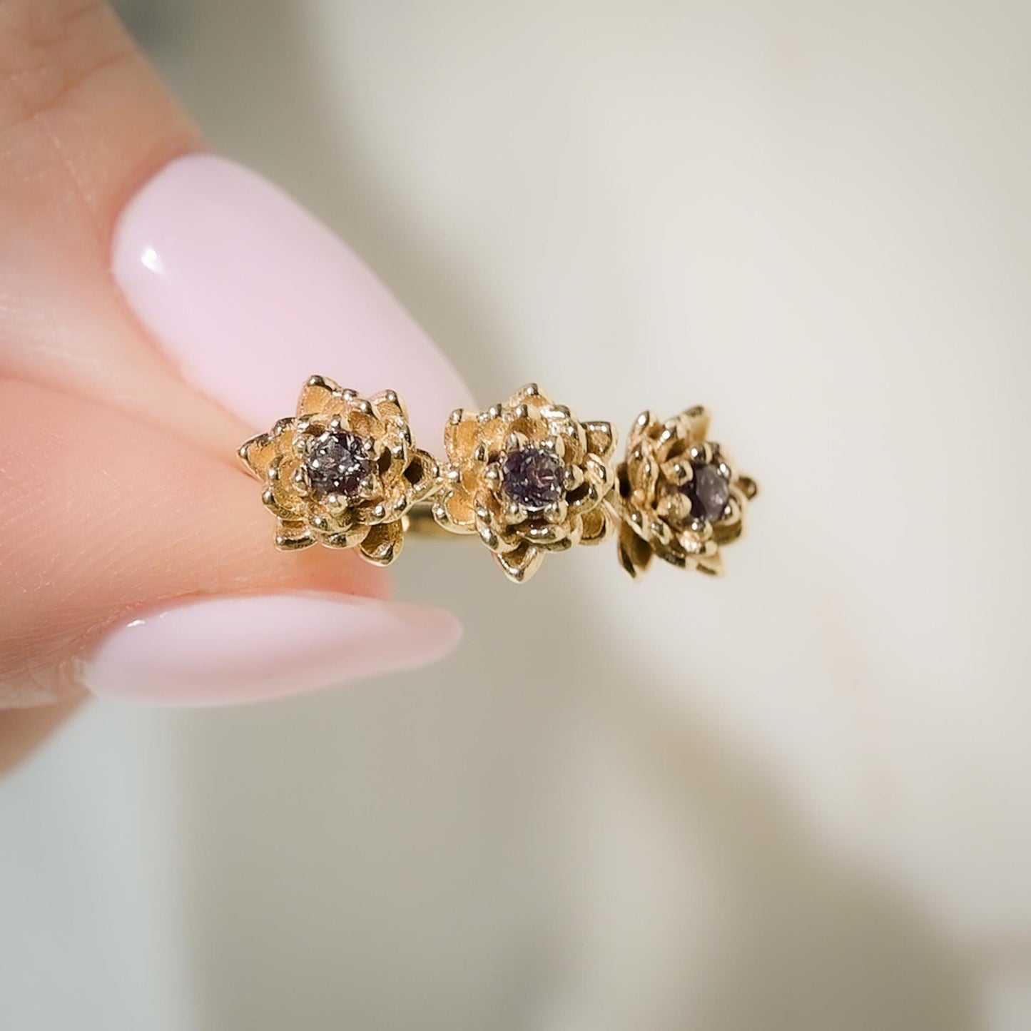 Alexandrite Water Lily Ring
