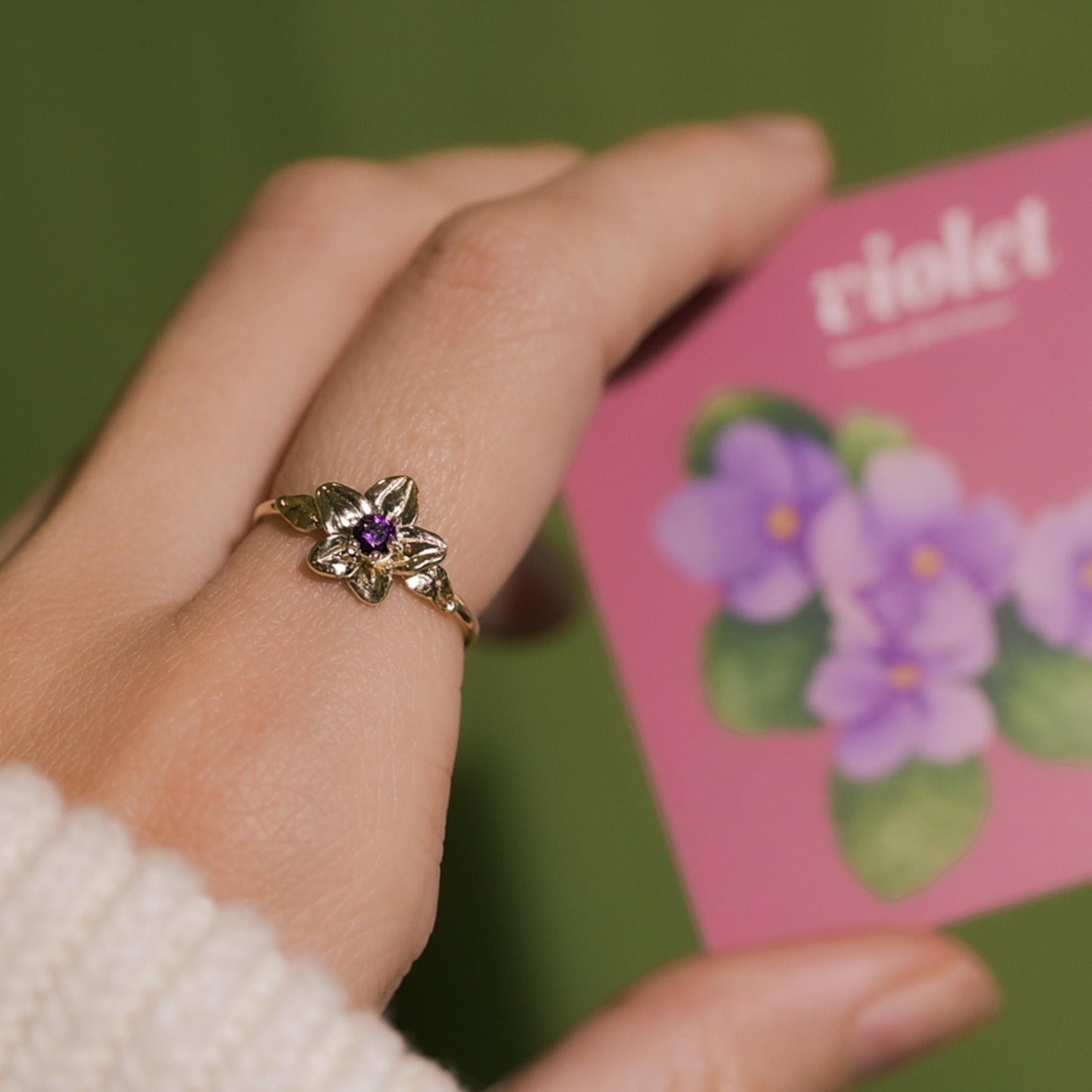 Violet Flower Ring