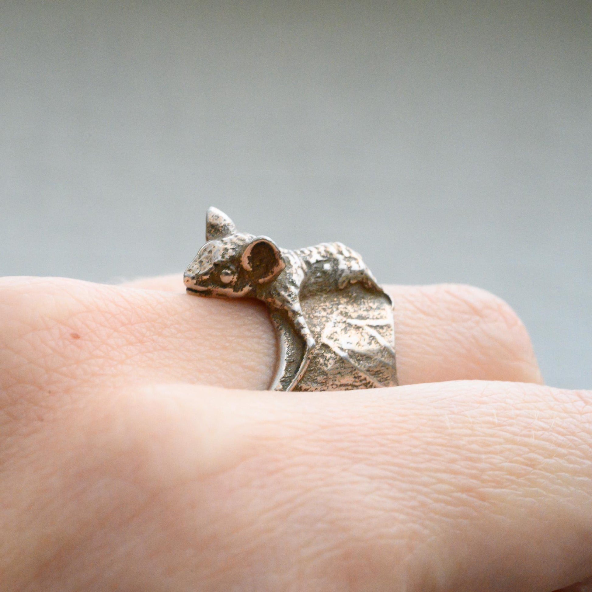 Bat Ring in 3D printed steel, inspired by the Bat Colony in Austin, Texas, Size 7