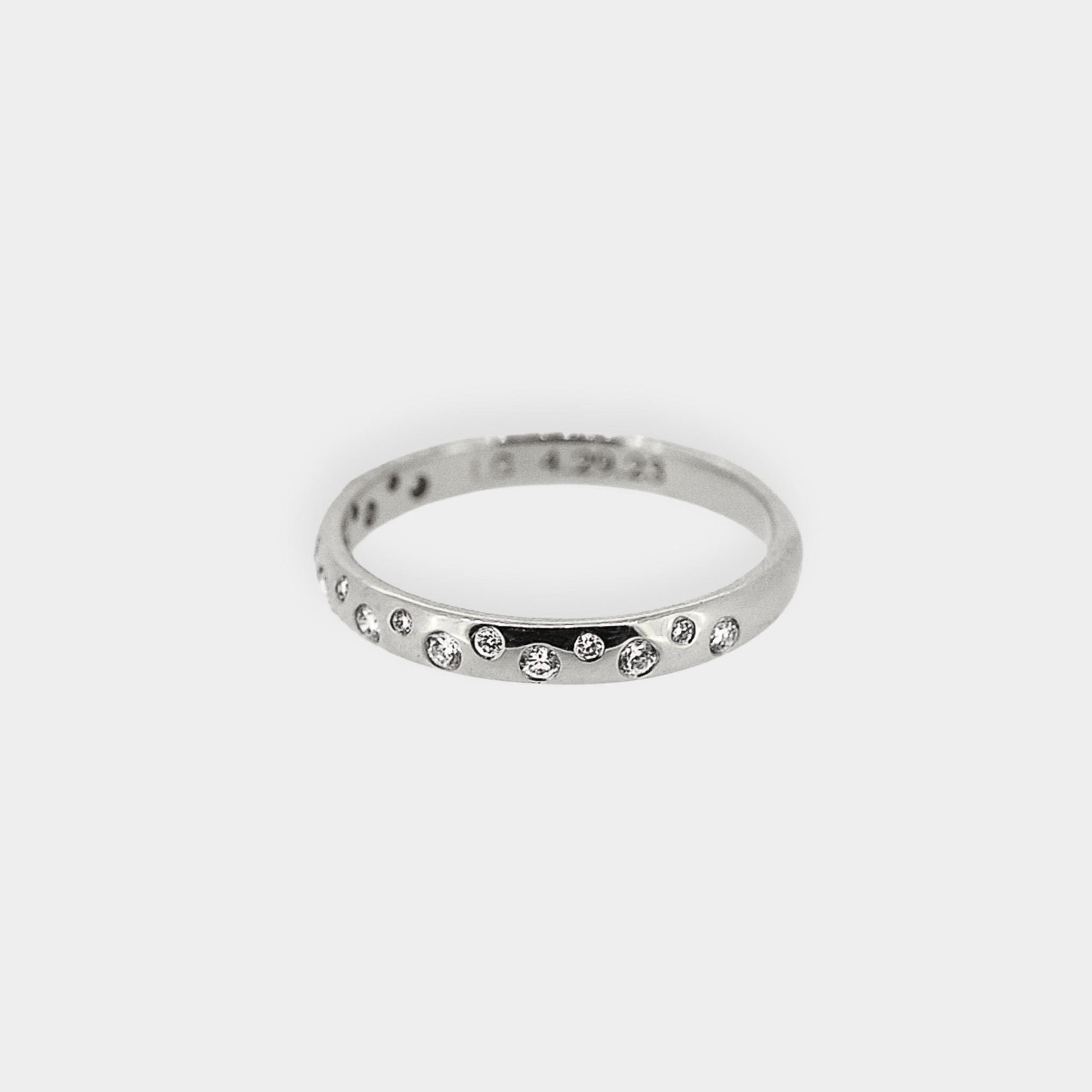 14K Gold Diamond Band – Natural Diamonds, Sizes 4-8.5, Custom Engraving