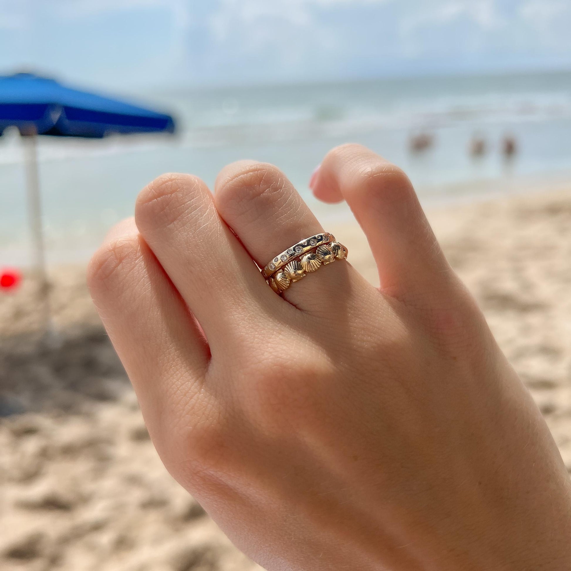 14K Gold Diamond Band – Natural Diamonds, Sizes 4-8.5, Custom Engraving