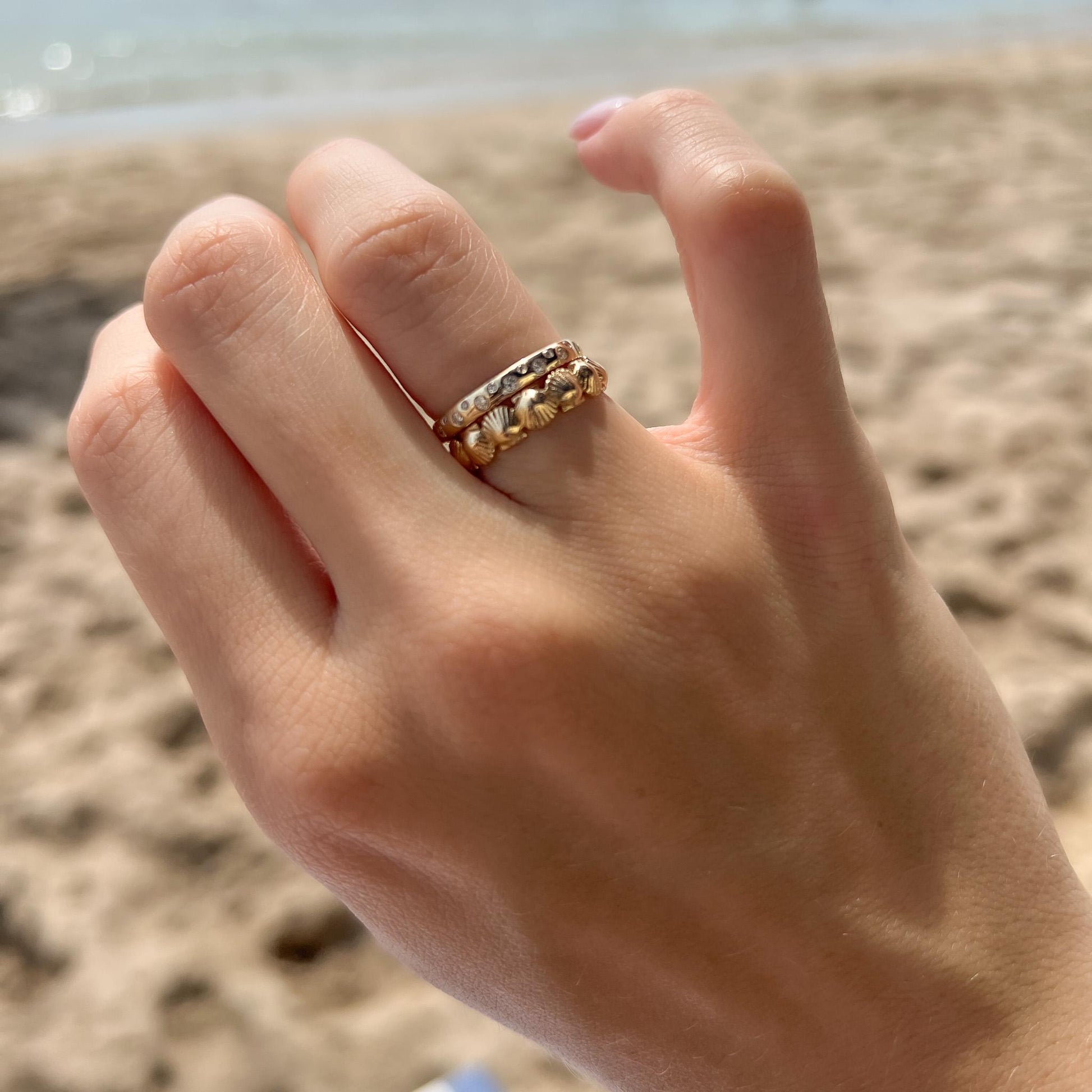 14K Gold Diamond Band – Natural Diamonds, Sizes 4-8.5, Custom Engraving