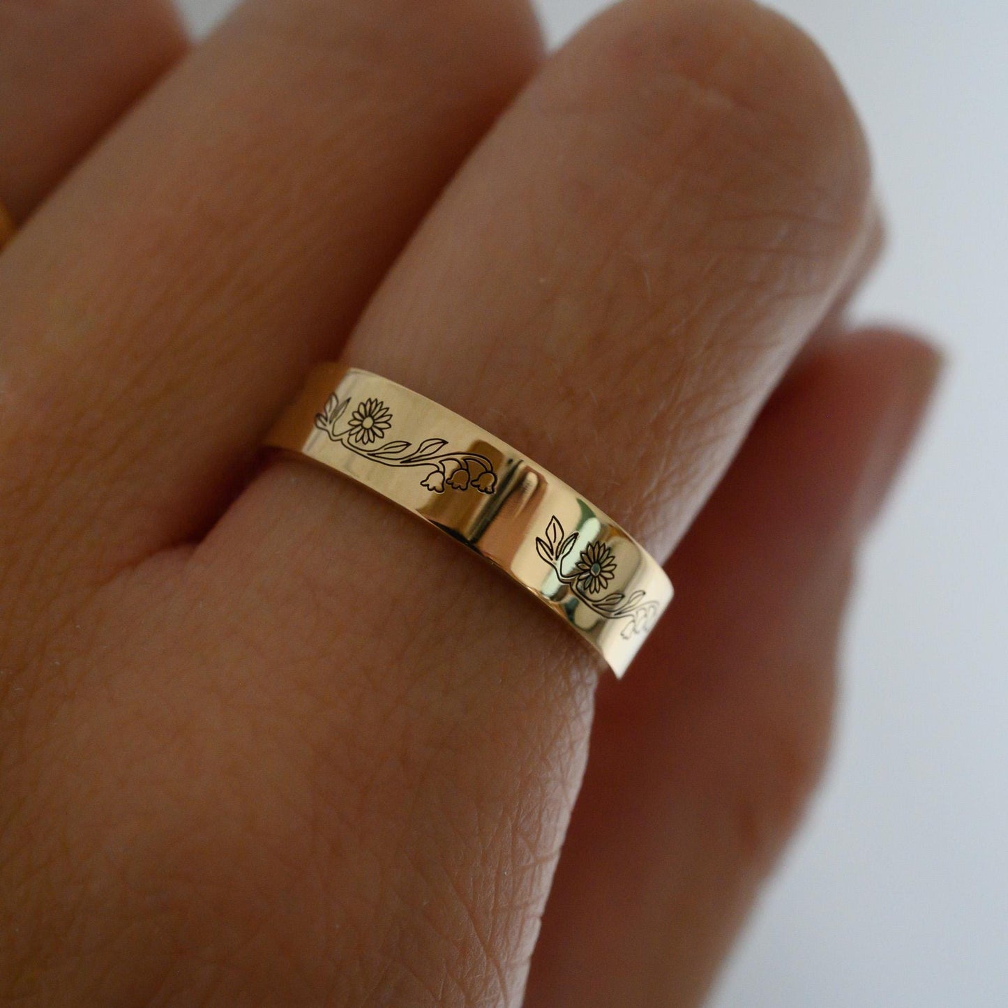 Custom Handwriting Ring in Solid 14k Gold or Silver, Actual Handwriting Band Ring, Eternity, Wedding Band, Memorial Ring, Laser Engraved