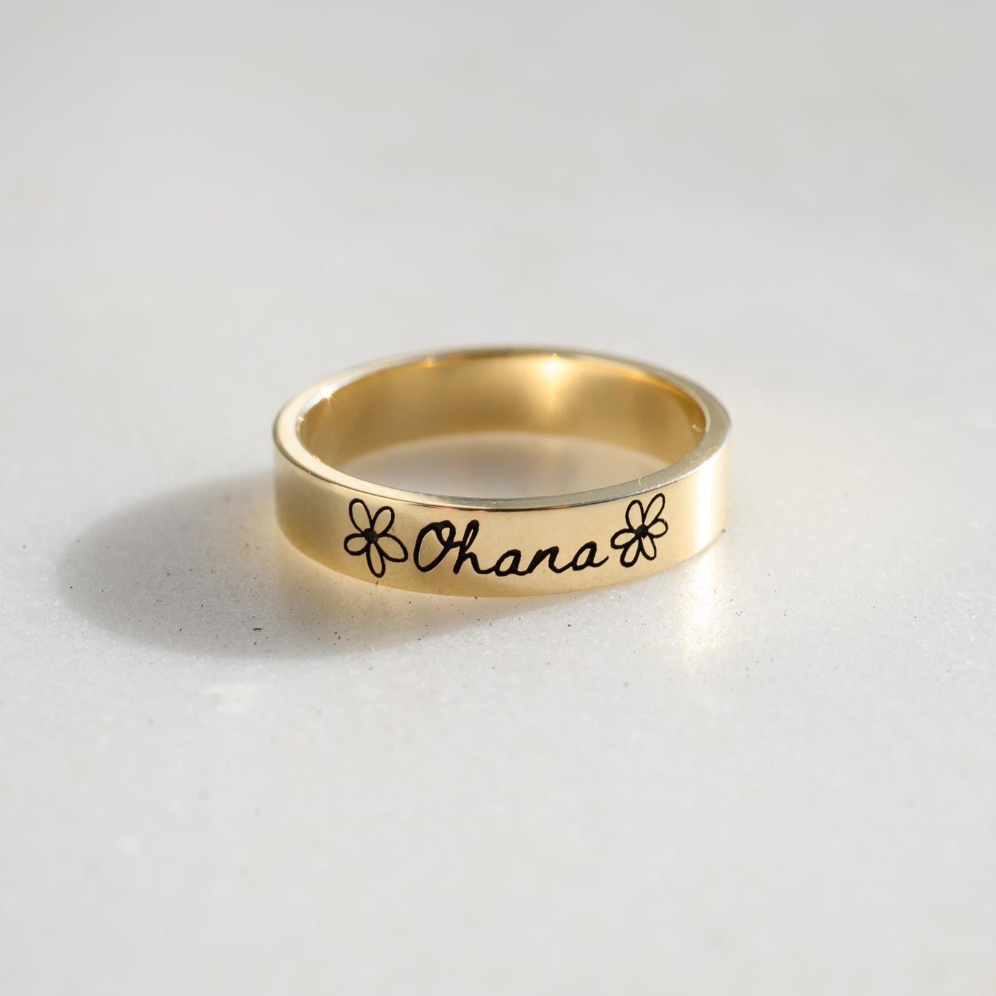Custom Handwriting Ring in Solid 14k Gold or Silver, Actual Handwriting Band Ring, Eternity, Wedding Band, Memorial Ring, Laser Engraved