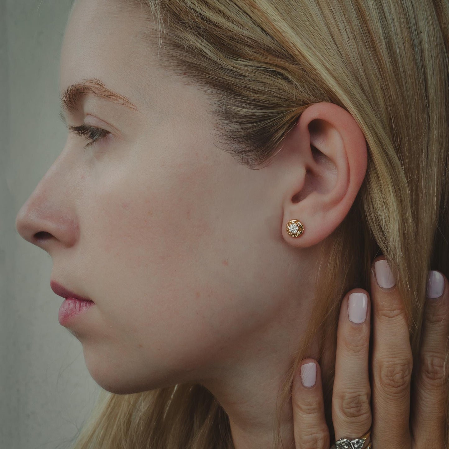 Midcentury Modern Starburst Stud Earrings, 3.5mm Lab-Grown Diamond, White Gold, Rose Gold, Yellow Gold, or Platinum, Retro, Ethical Sparkle