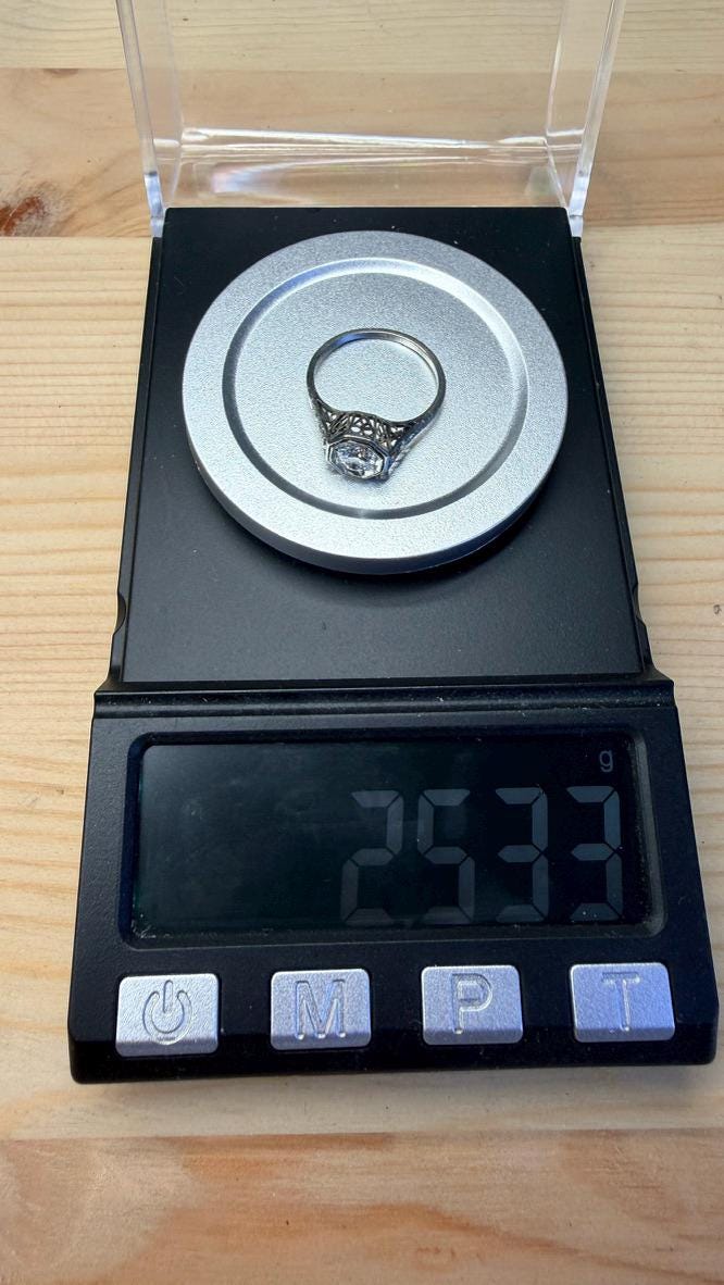 Vintage 1940s Platinum Diamond Engagement Ring