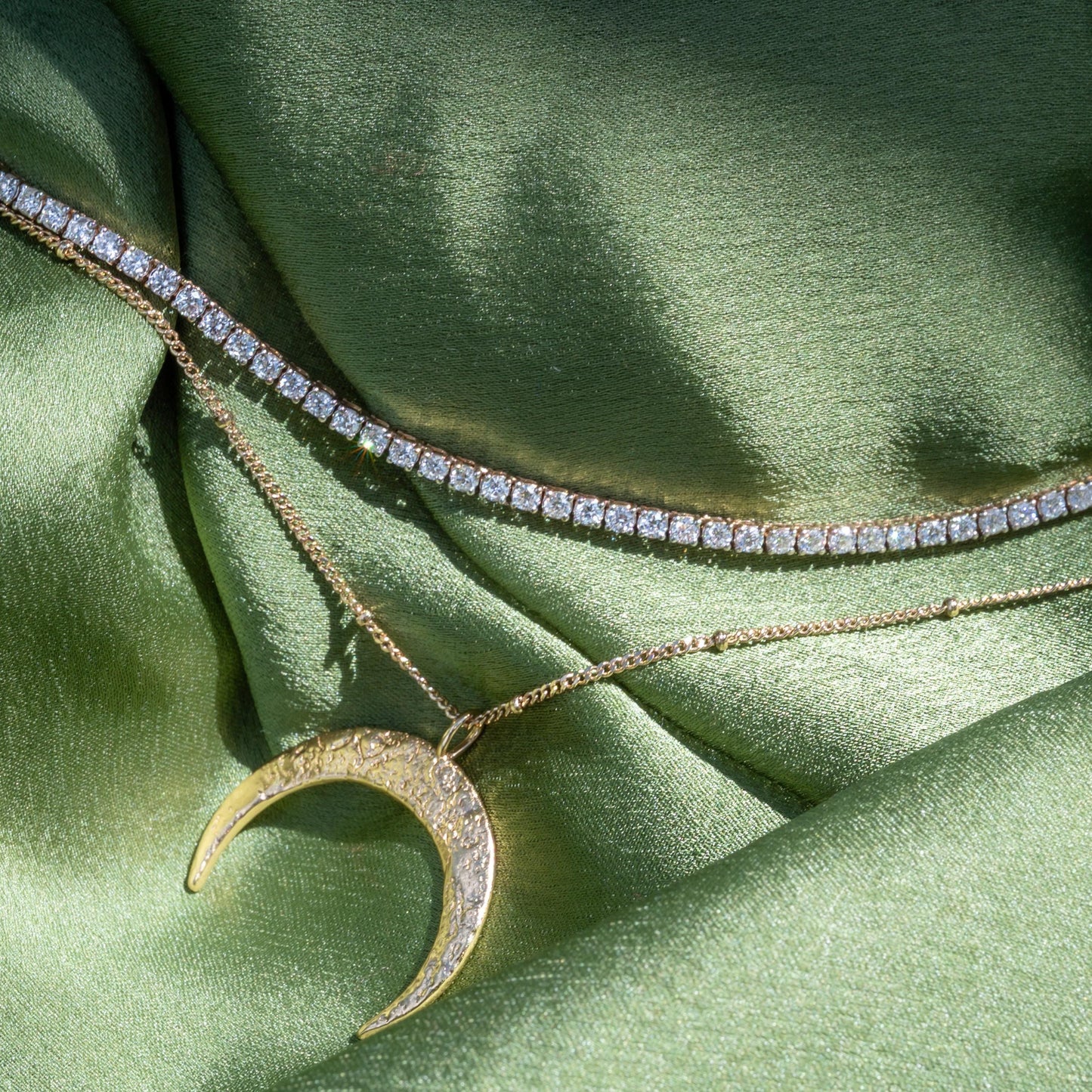 Ring Holder Moon Necklace