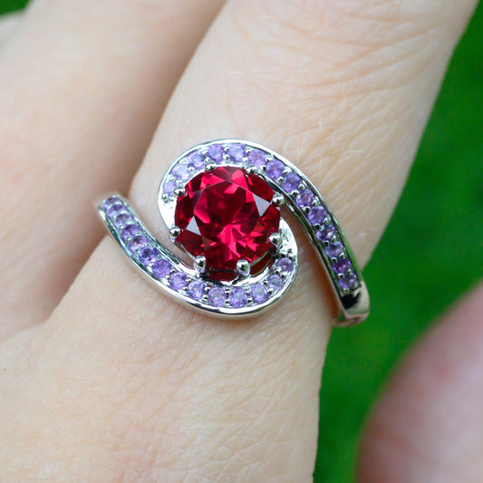 RESERVED 14k Ruby and Amethyst Ring