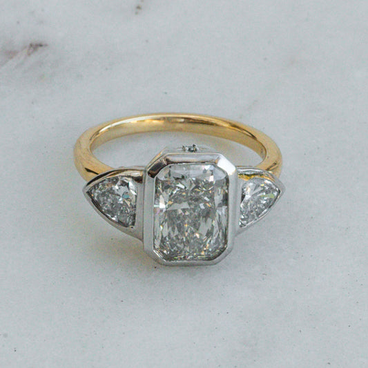 RESERVED 14K and PLAT 4ct Engagement Ring