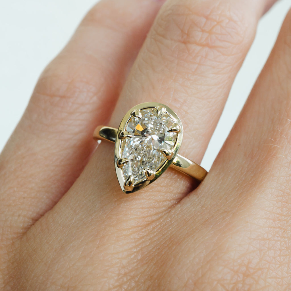 RESERVADO 14K Engaste de inspiración georgiana 2ct