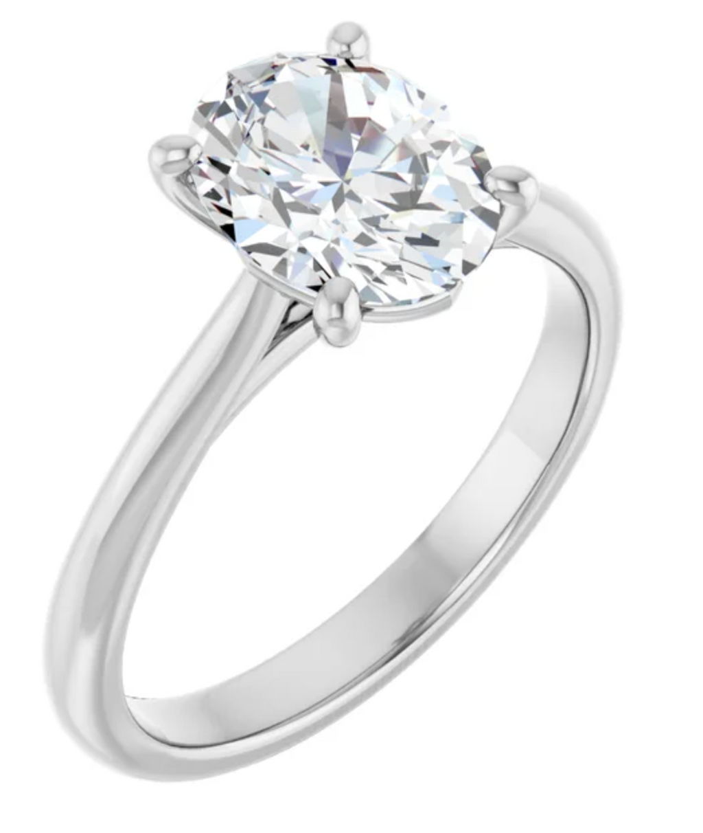 RESERVADO Opción 5 Anillo de compromiso personalizado de platino y moissanita de 2 quilates