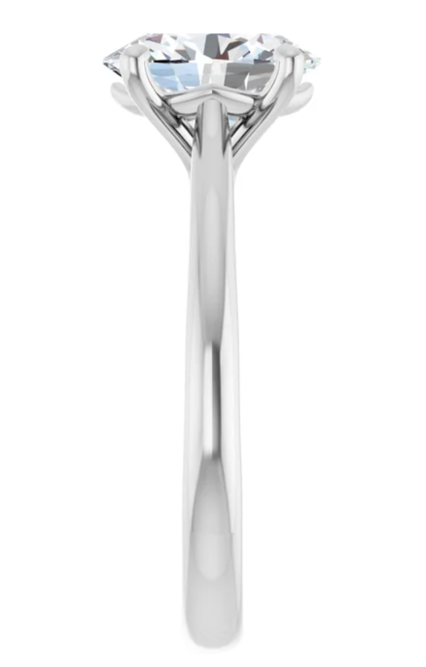 RESERVADO Opción 5 Anillo de compromiso personalizado de platino y moissanita de 2 quilates