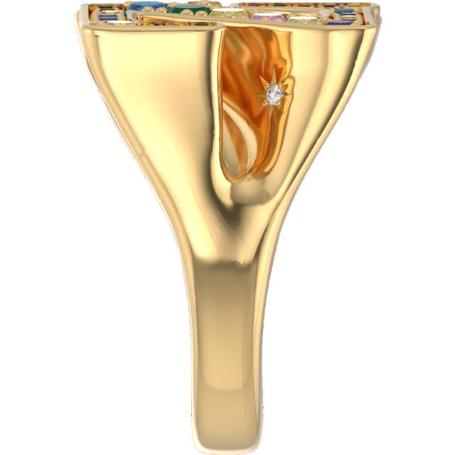 RESERVED- 10K Gold and CZ and lab gemstone SZ ring