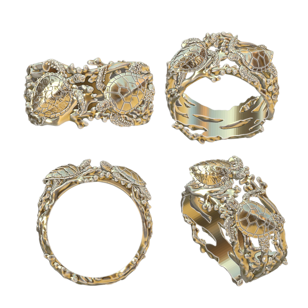 Anillo de tortuga de oro de 14 quilates RESERVADO