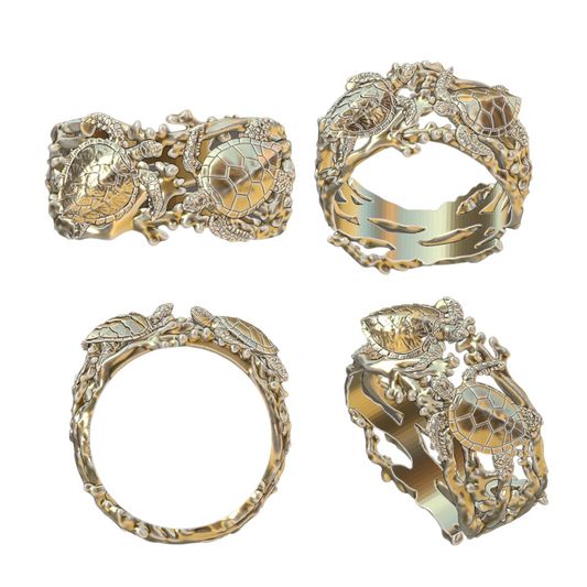 RESERVED  14K Gold Turtle Ring