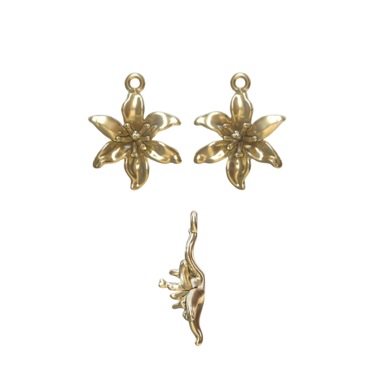 RESERVED Custom LIly Earrings in 14K gold