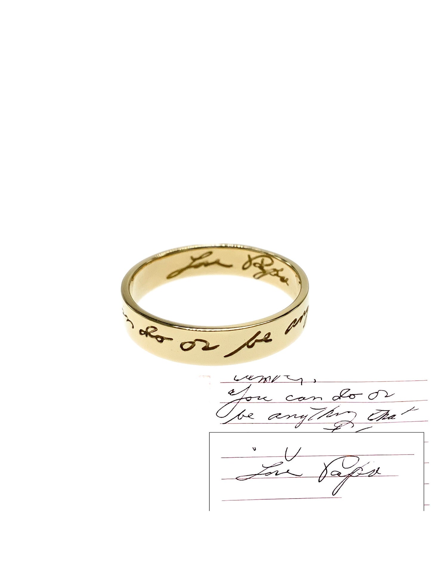 Bespoke Handwriting Engraved Ring