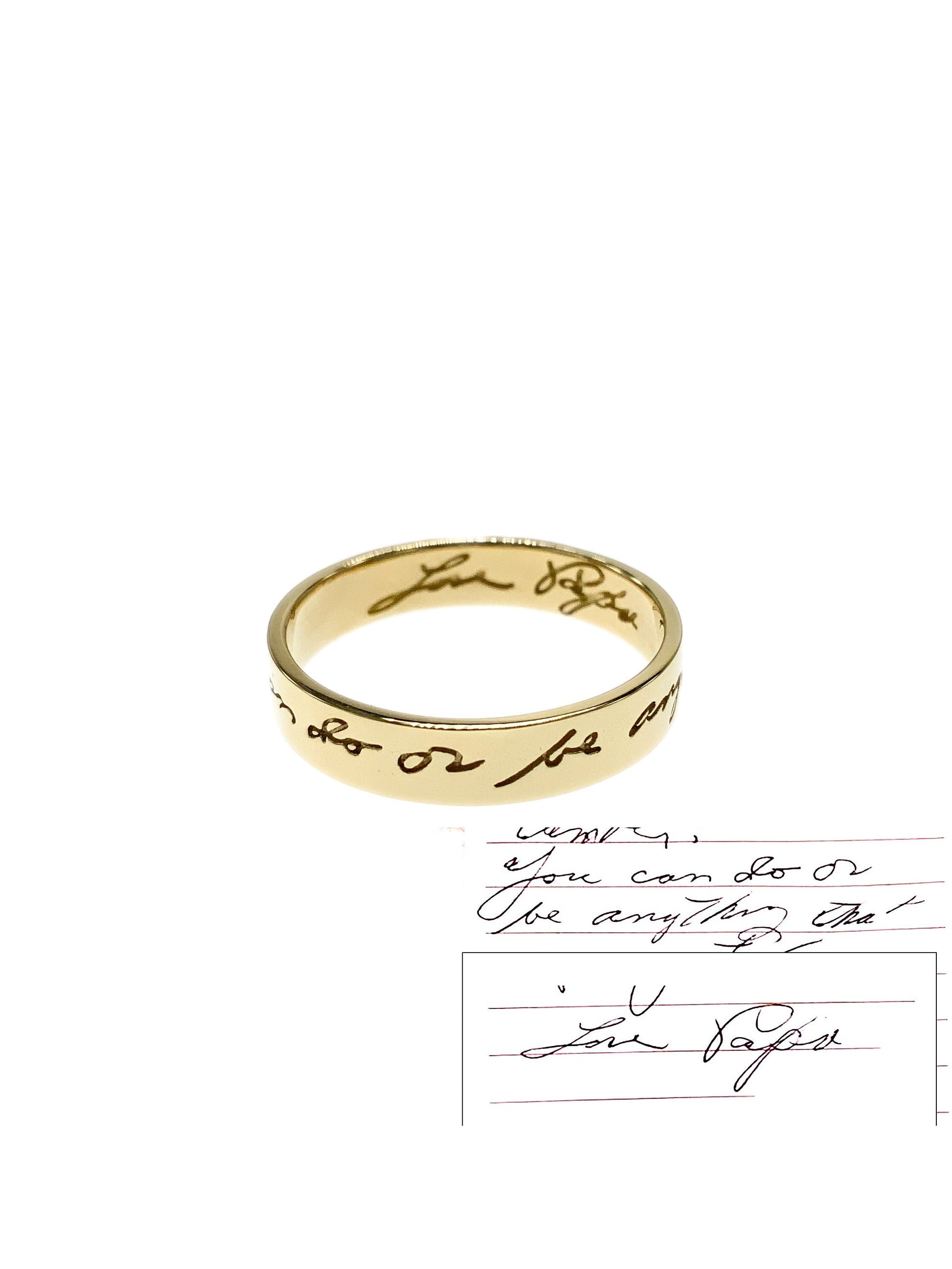 Bespoke Handwriting Engraved Ring