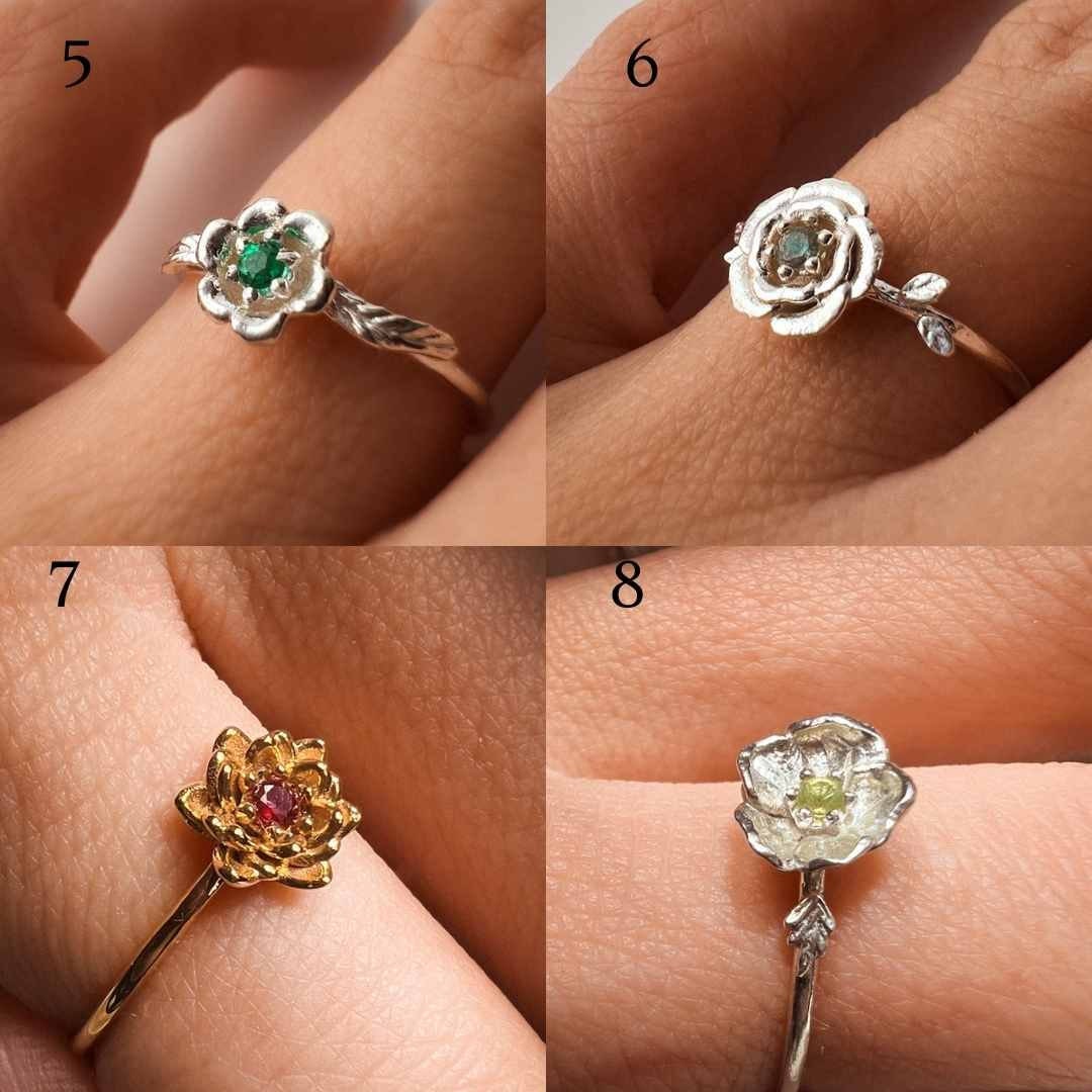 Birth Flower Rings