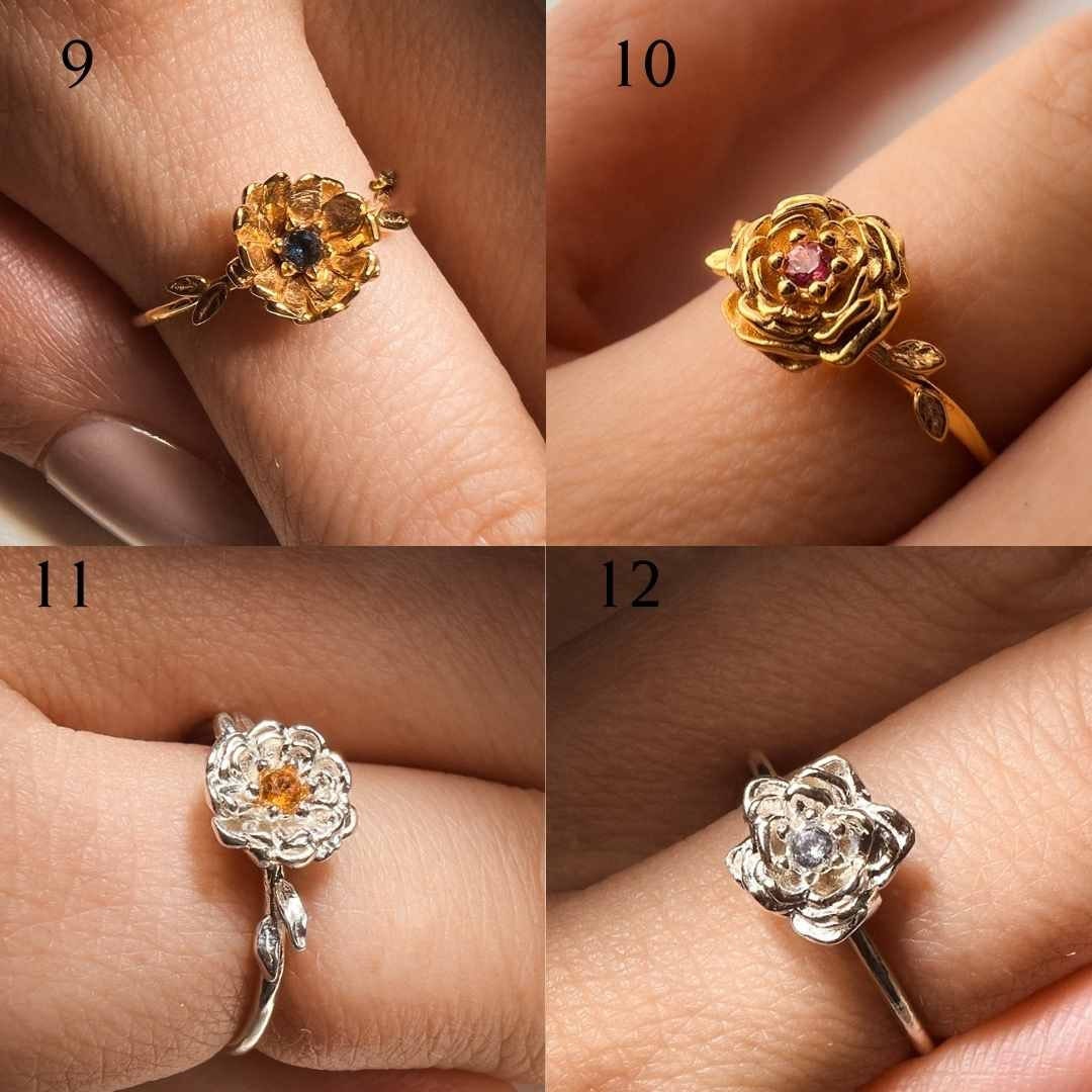 Birth Flower Rings