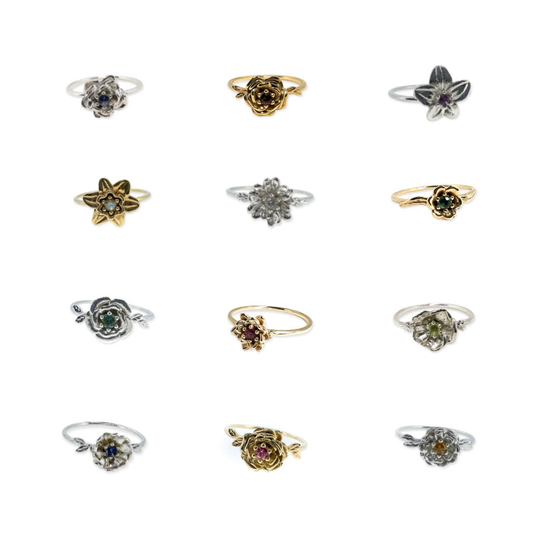 Birth Flower Rings