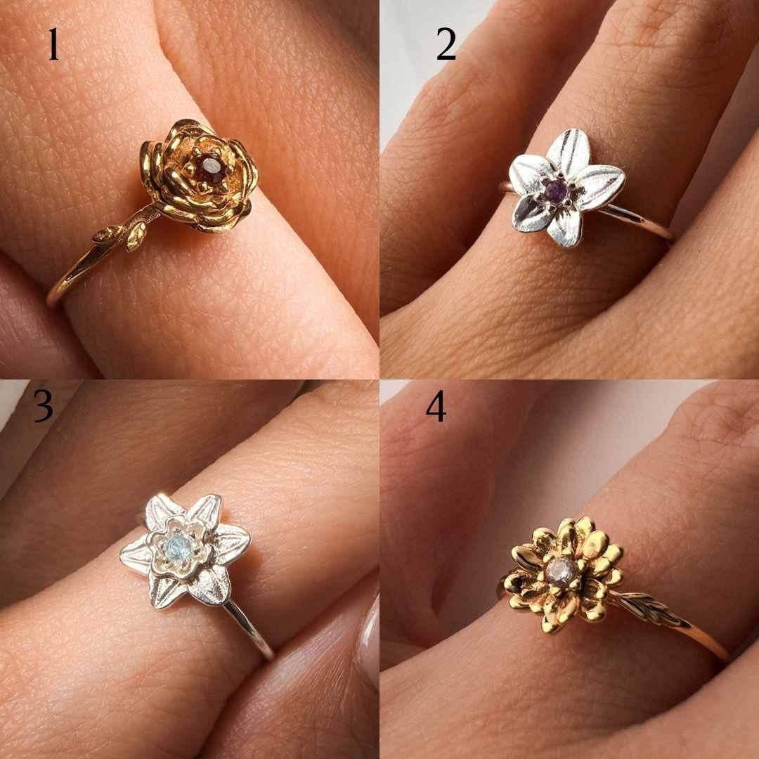 Birth Flower Rings