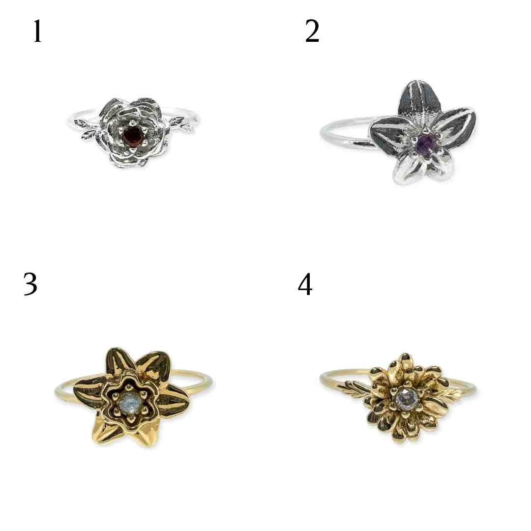 Birth Flower Rings