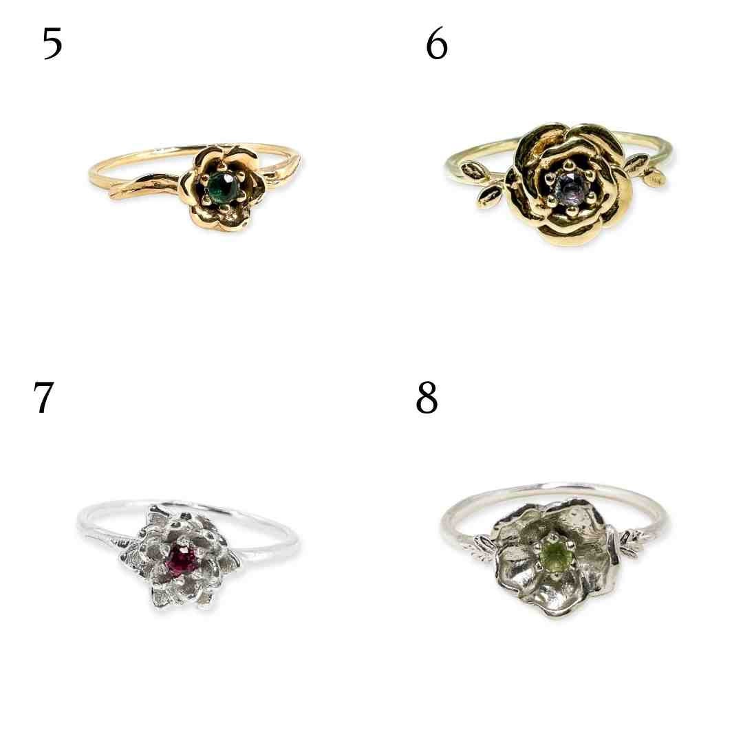 Birth Flower Rings