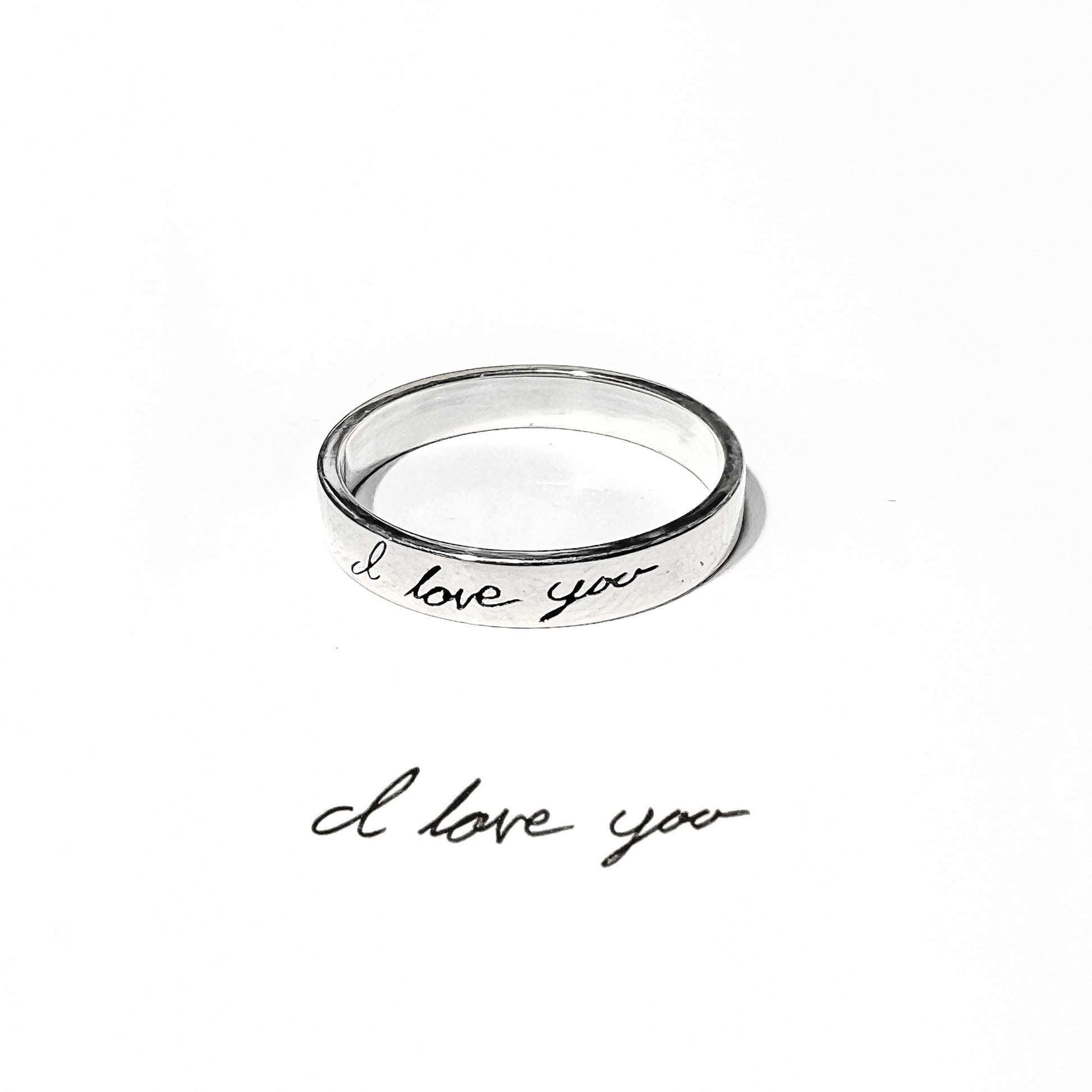 Bespoke Handwriting Engraved Ring
