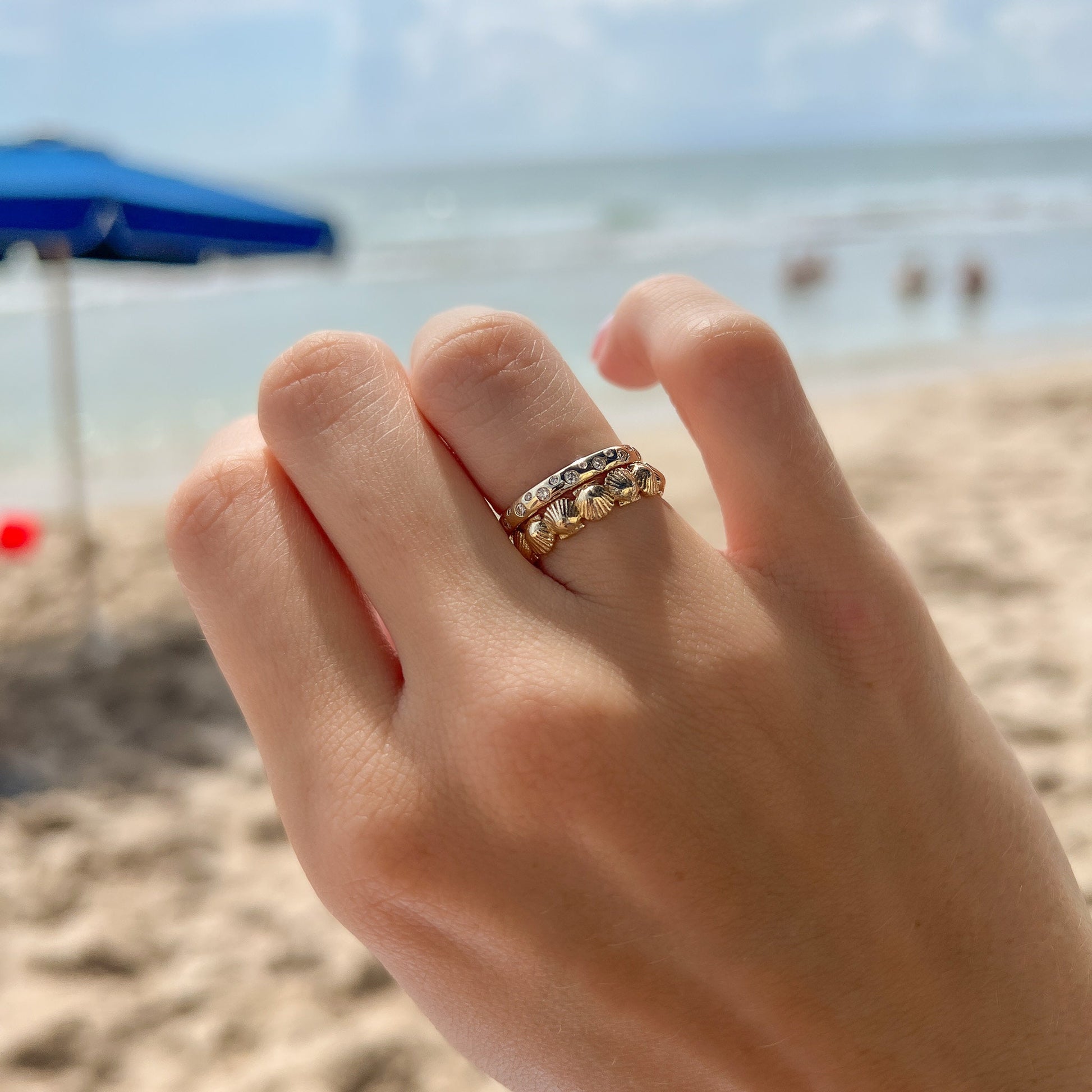 Dainty Seashell Ring • Solid Gold Shell Ring